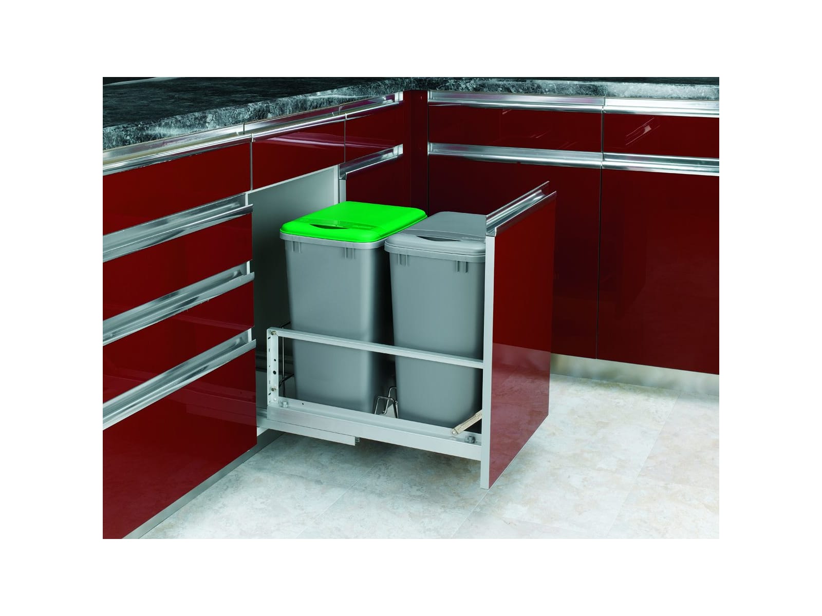 Rev A Shelf 5349 18dm 2 White Series Bottom Mount Double Bin Rev A Shelf 5349 18dm 2 White Series Bottom Mount Double Bin Trash Can With Soft Close Slides 35 Quart Capacity Per Pulirect