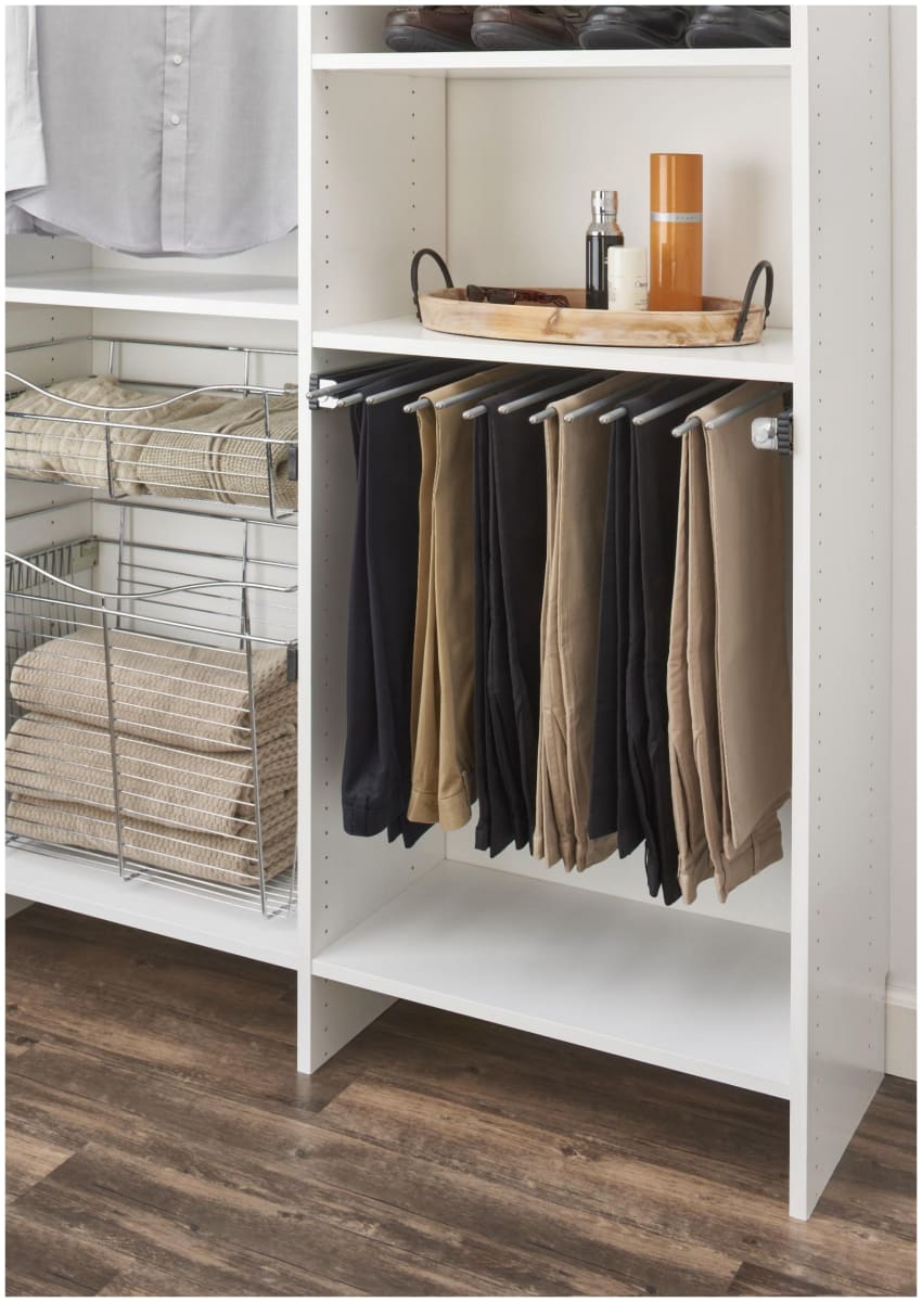 Rev A Shelf PSC 3014CR Chrome Classic Closet 30 Steel Pull Out Pants Organizer for Custom Closet Systems PullsDirect