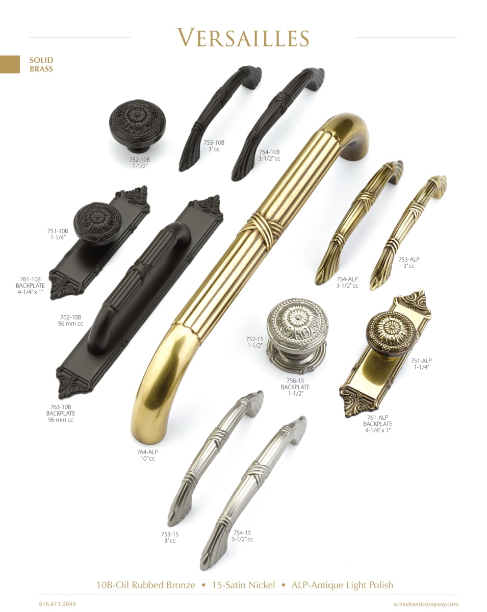 Schaub Versailles Backplate For Knob Satin Nickel 756-15