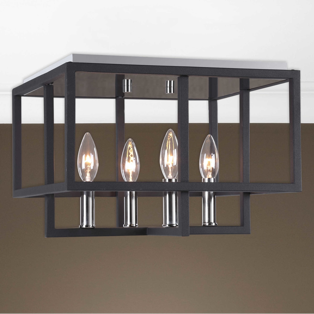 Uttermost 22281 Black / Polished Nickel Quadrangle 14