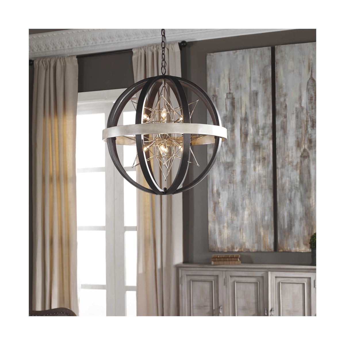 Uttermost R21299 Distressed Textured Bronze 8 Light 30
