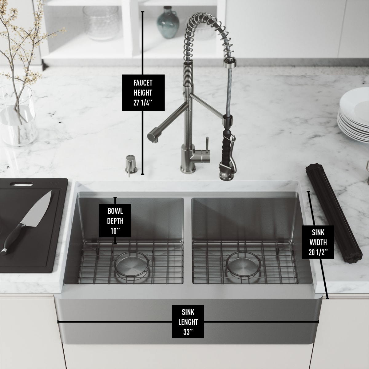 Vigo VG15923 Stainless Steel / Stainless Steel Oxford 33 ...