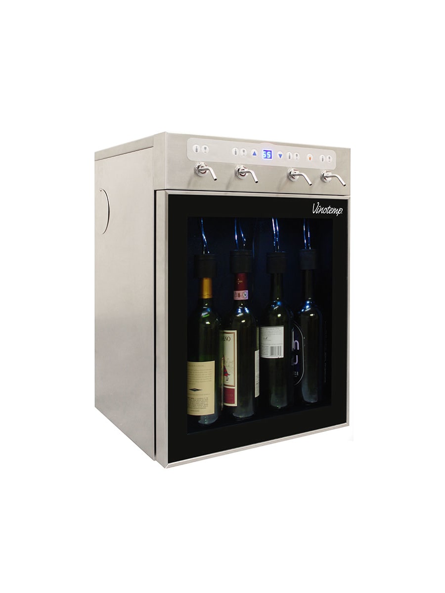Vinotemp - 4 Bottle Wine Dispenser - Black