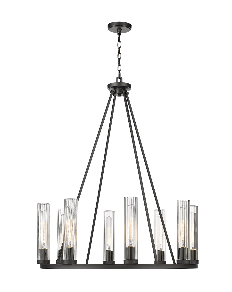 商品画像：Z-Lite 3031-8RB Rubbed Brass Beau 8 Light 33 5
