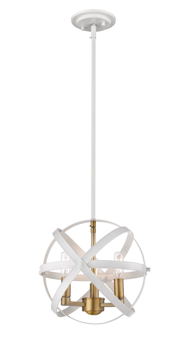 激安アウトレット通販 Z-Lite 463-18HWH-BN Hammered White / Brushed Nickel Cavallo 小物