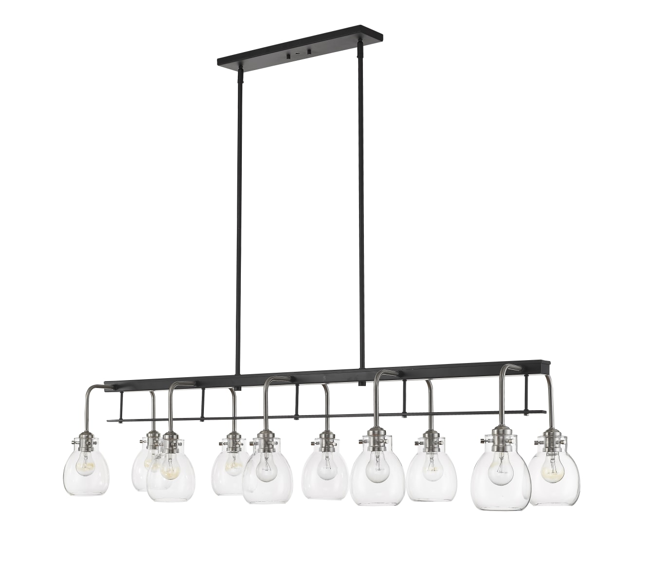 Z-Lite 466-10L-MB-BN Matte Black / Brushed Nickel Kraken 10 Light 56