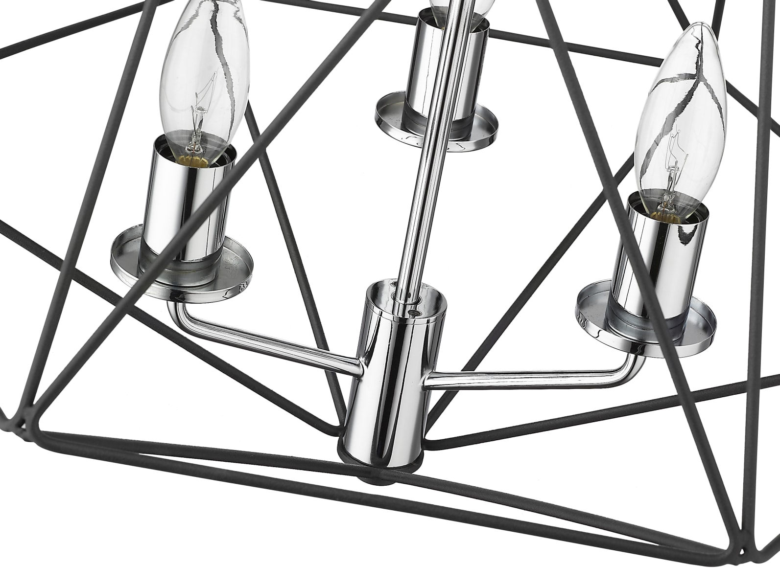 Z-Lite 918SF-MB-CH Matte Black / Chrome Geo 3 Light 18
