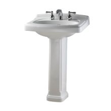 Fresca Fcb5023wh White Parma 24 Pedestal Bathroom Sink With Single Faucet Hole And Overflow Faucet Com