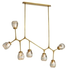 Arteriors 89966 Vintage Brass Dallas 58 Wide Chandelier With Seedy Glass Shades Lightingshowplace Com