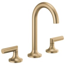 Brizo Litze: Widespread Lavatory Faucet with High Spout - Less Handles 1.2 GPM, Luxe Gold