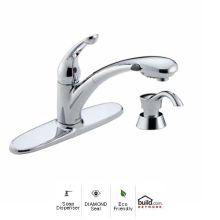 Delta 470-WH-DST White Signature Pull-Out Kitchen Faucet with ...