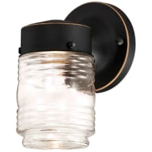 Design House 587311 Jelly Jar 1-Light Outdoor Wall Light 2-Pack Clear Glass Oil Rubbed Bronze 