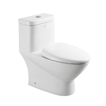 Kingston Brass VTC2992 Courtyard 1-Piece 1.0/1.6GPF Dual Flush Elongated Toilet White 