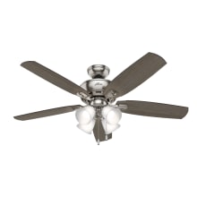 Hunter Amberlin LED 52-in Brushed Nickel Indoor Downrod Ceiling Fan with Light 