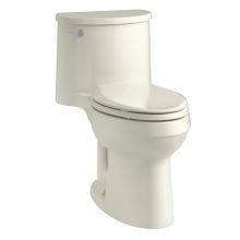 Concealed Trapway and Left-Hand Trip Lever Almond KOHLER K-3940-47 Kathryn Comfort Height Elongated One-Piece 1.28 GPF Toilet with Aqua Piston Flush Technology 