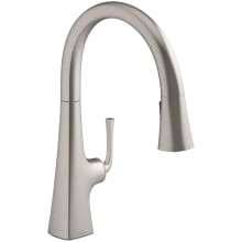 Kohler K-23764 Tone Pull-Down Single-Handle Kitchen Sink Faucet - Polished Chrome with Matte Black
