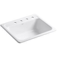 Kohler Riverby k-5872-4a1-0 White 25 Top-Mount Single-Bowl Kitchen Sink