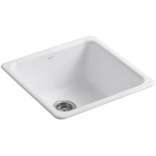 Kohler K 6585 0 White Iron Tones 24 1 4 Undermount Single Basin Cast Iron Kitchen Sink Faucetdirect Com