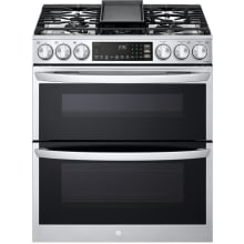 LG LTG4715ST: 6.9 cu. ft. Smart wi-fi Enabled Gas Double Oven Slide-In Range  with ProBake Convection® and EasyClean®
