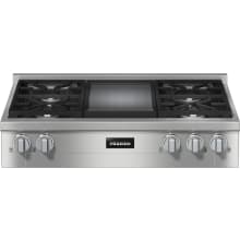 Monogram ZGU364NDTSS 36 Professional Gas Rangetop with 4 Burners and  Griddle (Natural Gas) - Stainless Steel