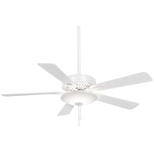 Brushed Nickel Contractor Uni-Pack LED 52" 5-Blade Ceiling Fan with Glass Shade 