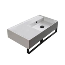 Nameeks Scarabeo 5111 One Hole White Scarabeo Teorema 2 0 20 Rectangular Ceramic Vessel Or Wall Mounted Bathroom Sink With One Faucet Hole Includes Overflow Faucetdirect Com