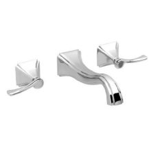 Rohl A1477LMSTN-2 Acqui Wall Mounted Bathroom Faucet with Metal Lever Handles Satin Nickel