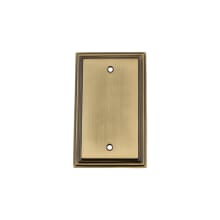 Nostalgic Warehouse 720081 Meadows Switch Plate with Blank Cover Unlacquered Brass 