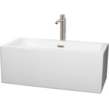Kohler K 24010 0 White Stargaze 60 Soaking Bathtub For Freestanding Installations With Center Drain Faucet Com