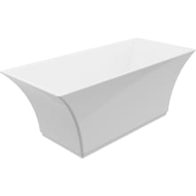Abzu 67" Free Standing Acrylic Soaking Tub with Center Drain, Drain Assembly, and Overflow