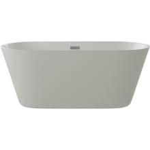 Aldine 59" Free Standing Acrylic Soaking Tub with Center Drain, Drain Assembly, and Overflow
