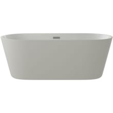 Aldine 66-7/8" Free Standing Acrylic Soaking Tub with Center Drain, Drain Assembly, and Overflow