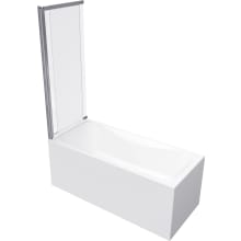 55-1/8" High x 39-3/8" Wide Hinged, Pivot, Shower Screen, Sliding Framed Tub Door with Clear Glass