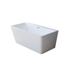 Archie Free Standing Acrylic and Fiberglass Soaking Tub with Center Drain and Overflow