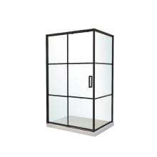 Modern 75" High x 48" Wide x 36" Deep Sliding Framed Shower Enclosure with Clear Glass
