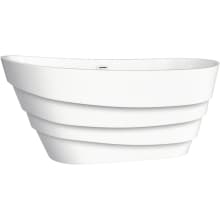 Basile 69" Free Standing Acrylic Soaking Tub with Center Drain, Drain Assembly, and Overflow