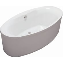 Dallas 67" Free Standing Acrylic Soaking Tub with Center Drain, Drain Assembly, and Overflow