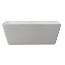Holland 67" Free Standing Acrylic Soaking Tub with Center Drain, Drain Assembly, and Overflow