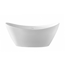 Jodie 67" Free Standing Acrylic and Fiberglass Soaking Tub with Center Drain and Overflow
