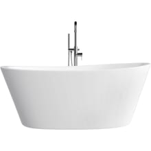 Lamont 66-1/4" Free Standing Acrylic Soaking Tub with Reversible Drain, Drain Assembly, and Overflow