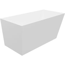 Malibu 59" Free Standing Acrylic Soaking Tub with Reversible Drain, Drain Assembly, and Overflow