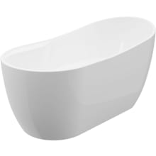 Miami 59" Free Standing Acrylic Soaking Tub with Reversible Drain, Drain Assembly, and Overflow
