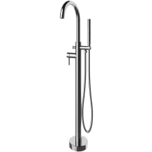 Milan Floor Mounted Tub Filler with Built-In Diverter - Includes Hand Shower