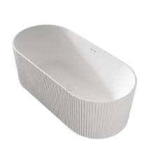 Narnia 67" Free Standing Acrylic and Fiberglass Soaking Tub with Center Drain and Overflow