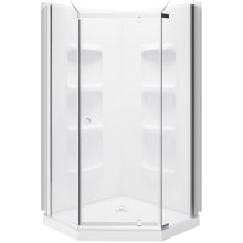 Modern 75" High x 36" Wide x 36" Deep Sliding Framed Shower Enclosure with Clear Glass and Walls