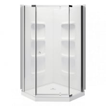 Modern 75" High x 40" Wide x 40" Deep Sliding Framed Shower Enclosure with Clear Glass and Walls