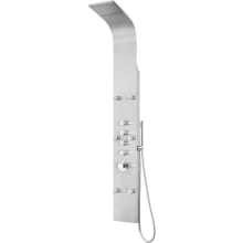 Nilus thermostatic shower panel with shower head, hand shower, body sprays, and hose