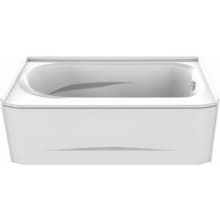 Odessa 60" Three Wall Alcove Acrylic Soaking Tub with Right Drain and Overflow
