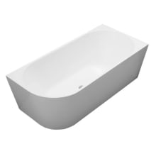 Classic Contemporary 59" Right Corner Acrylic Soaking Tub with Center Drain, Drain Assembly, and Overflow