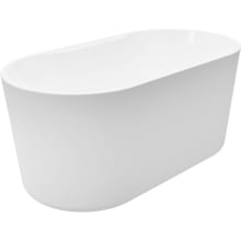 Retro 56" Free Standing Acrylic Soaking Tub with Center Drain, Drain Assembly, and Overflow - Includes Deck Mounted Tub Filler with Hand Shower